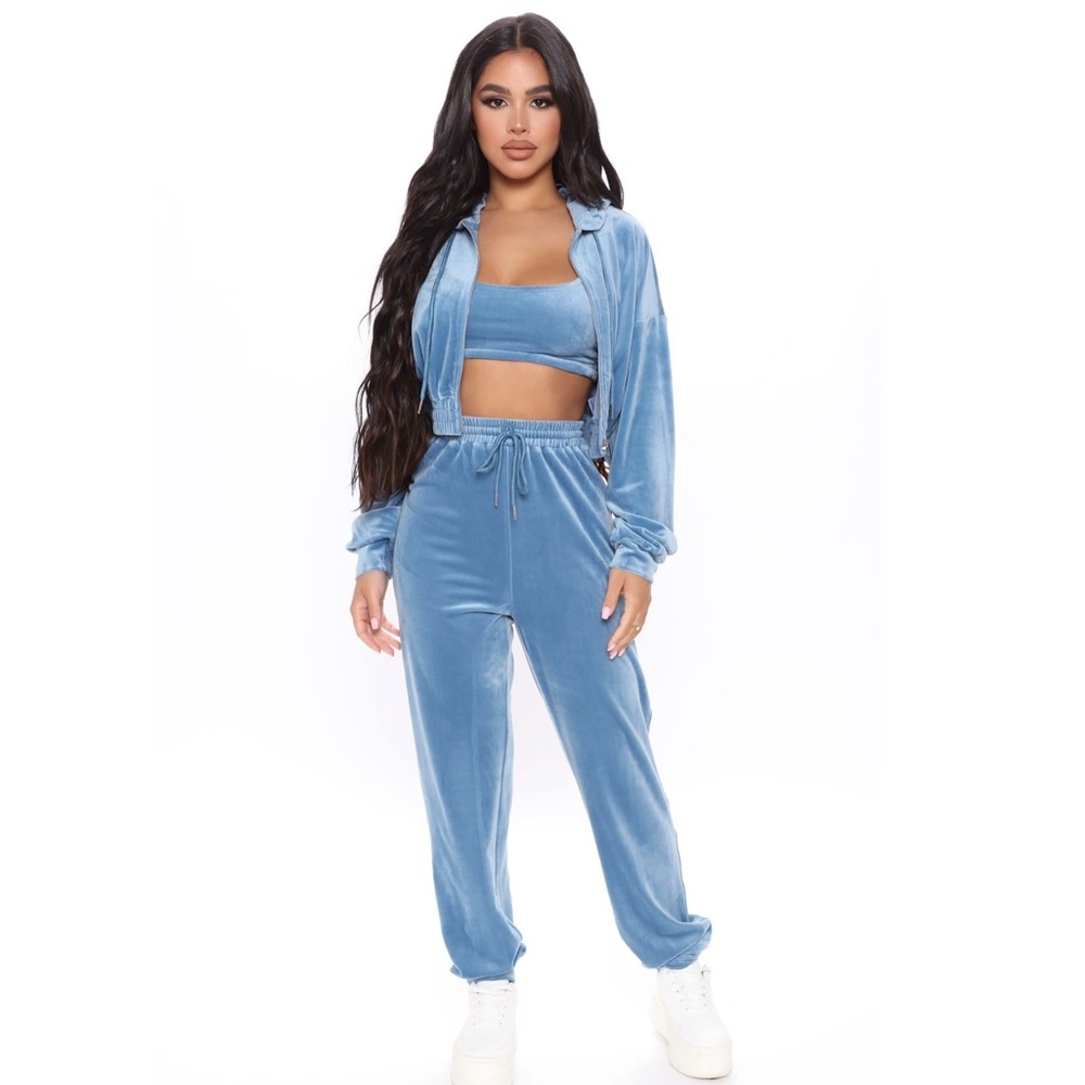 3 Piece Velour Pant Set